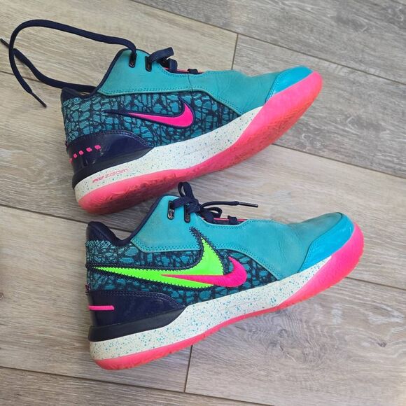 Nike LeBron NXXT Gen AMPD Basketball Shoes FJ1566-300 Men's 8.5 teal pink wht - Picture 3 of 8